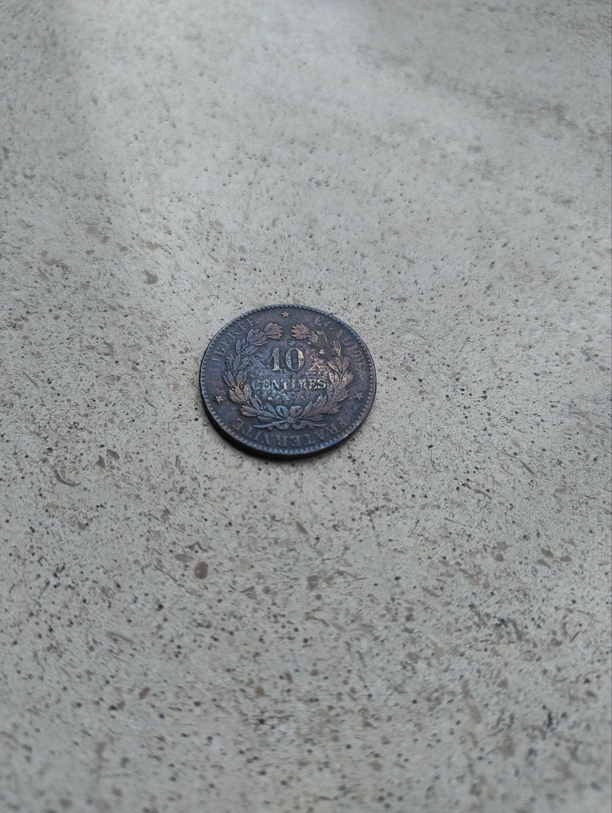 oude koperen munt 10centimes, Postzegels en Munten, Ophalen of Verzenden