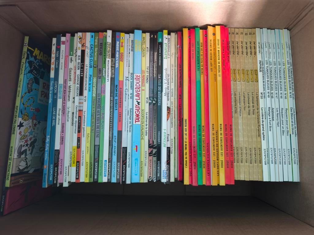 Gros lot de BD 166+-: Tintin , spirous, Mélusines...., Enlèvement