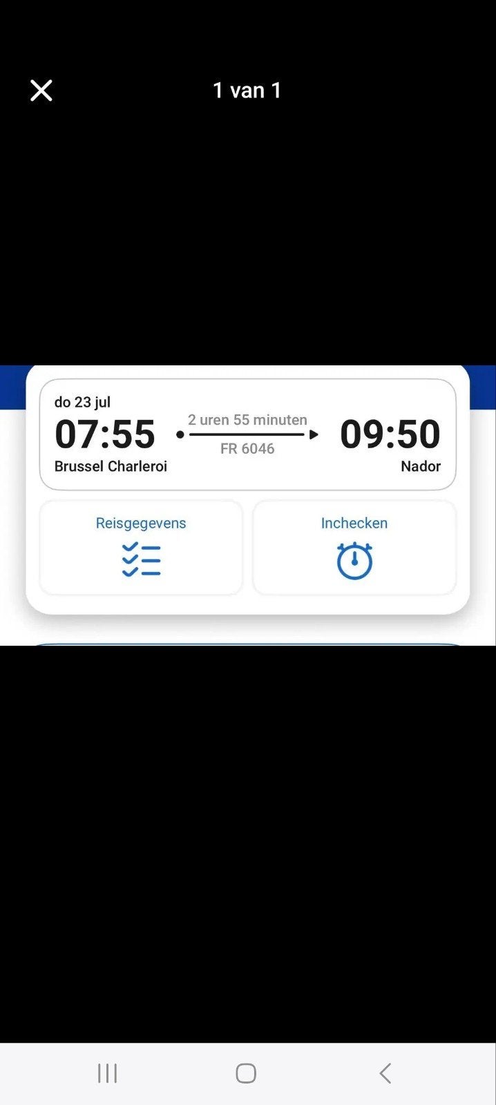 Ticket Charleroi - Nador