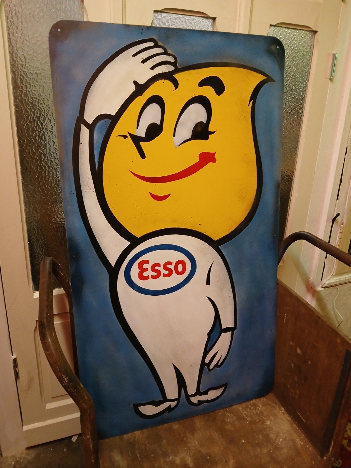 Esso reclamebord xxl 146x 82, Collections, Enlèvement ou Envoi, Utilisé, Panneau publicitaire