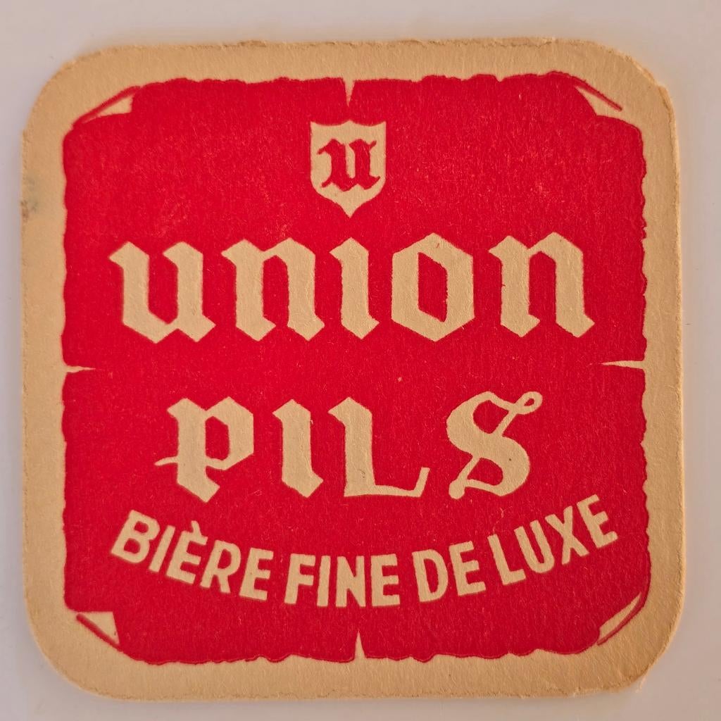 Union Pils onderzetter Bierviltje Bierdeckel Coaster 1, Verzamelen, Biermerken, Verzenden, Gebruikt, Viltje(s)