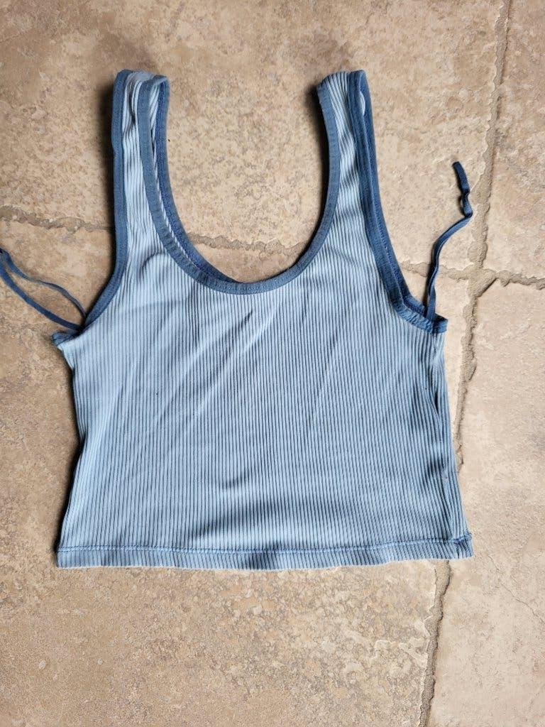 GRATIS : Merk Stradivarius: blauw topje mt 176, Kinderen en Baby's, Gebruikt, Meisje, Ophalen of Verzenden, Shirt of Longsleeve