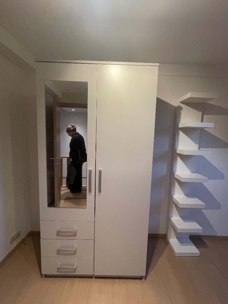 Kleerkast met spiegel, Ophalen, Gebruikt, Met lade(s)