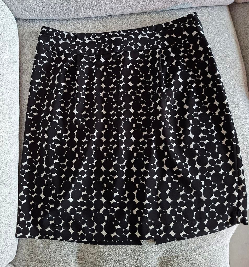 JBC Kokerrok met Bolletjespatroon - Maat 46, Kleding | Dames, Grote Maten, Ophalen, Rok, Zo goed als nieuw, Zwart