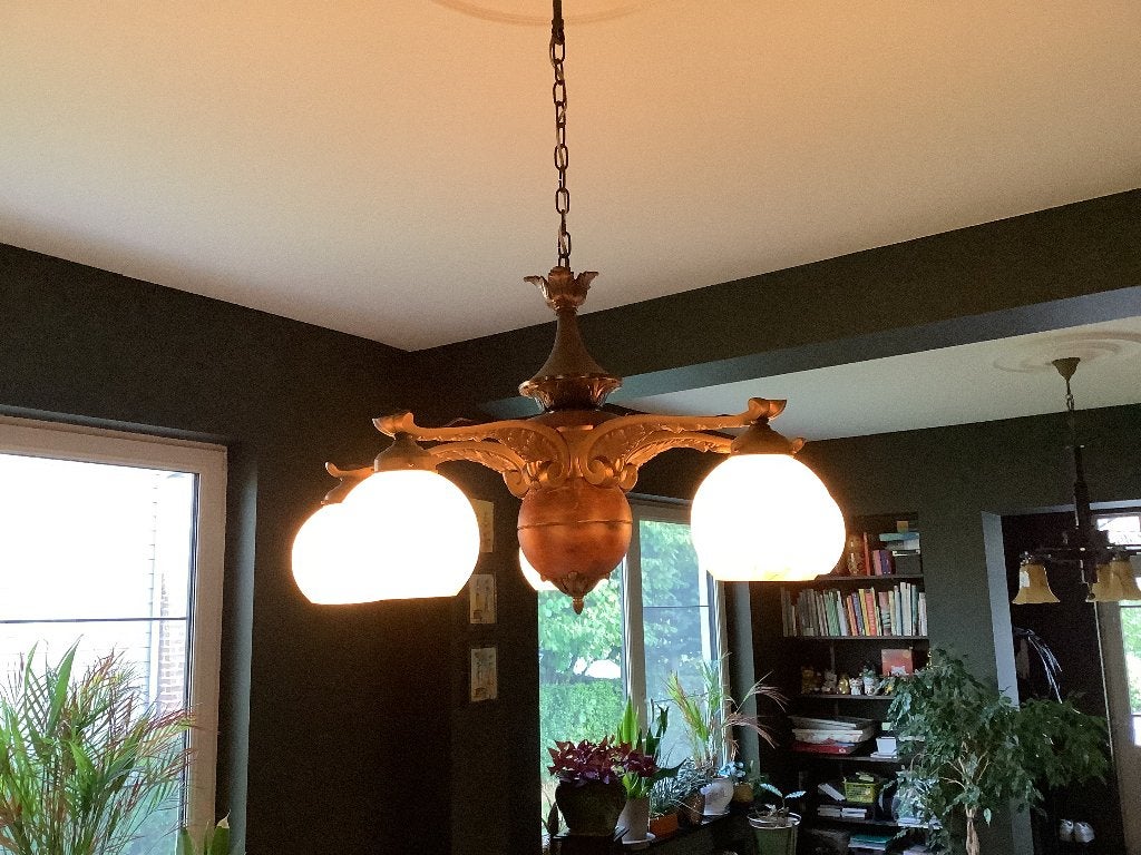 Antieke art deco luster in goed werkende staat, Antiek en Kunst, Curiosa en Brocante, Ophalen