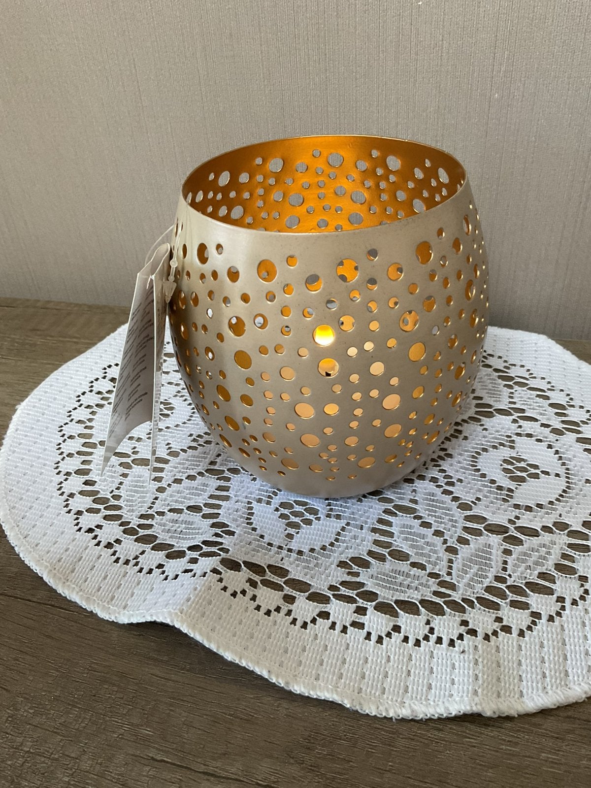 Nieuwe gouden kandelaar in metaal, 12 cm, Nieuw, Ophalen of Verzenden, Metaal