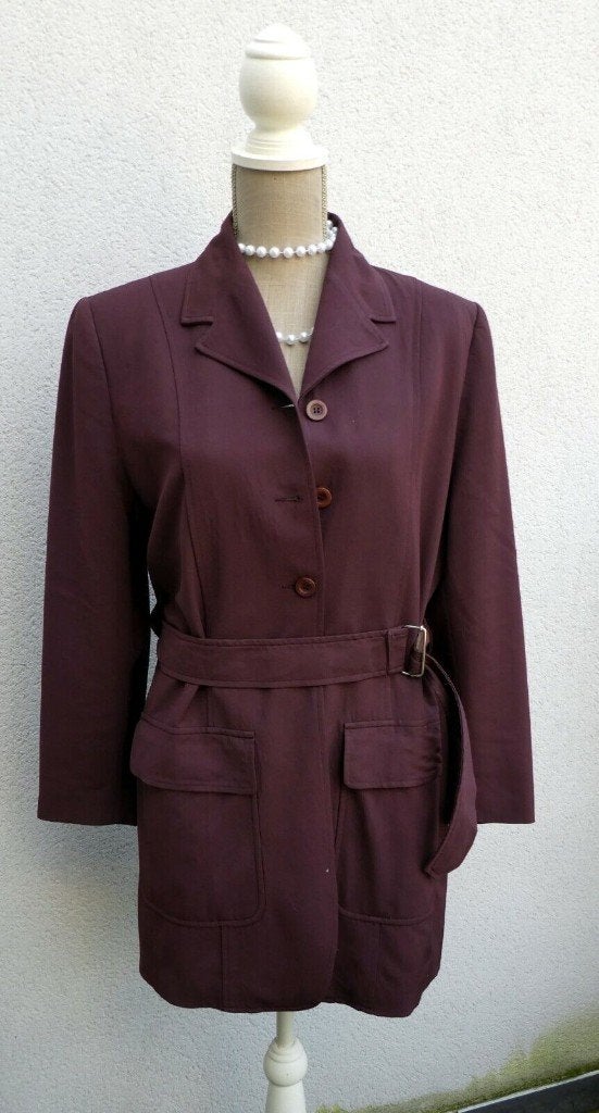 Mooi bordeauxrood vest en het bijbehorende T40 -  vintage, Kleding | Dames, Ophalen of Verzenden, Zo goed als nieuw, Maat 38/40 (M)
