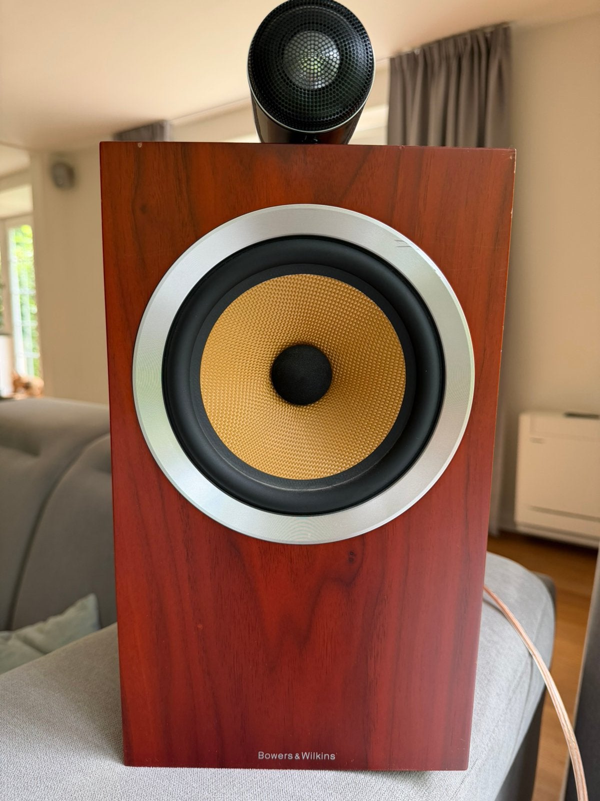 Set Bowers & Wilkins CM6 S2 Redwood – Incl Originele Stands, Audio, Tv en Foto, Luidsprekerboxen, Ophalen, Zo goed als nieuw