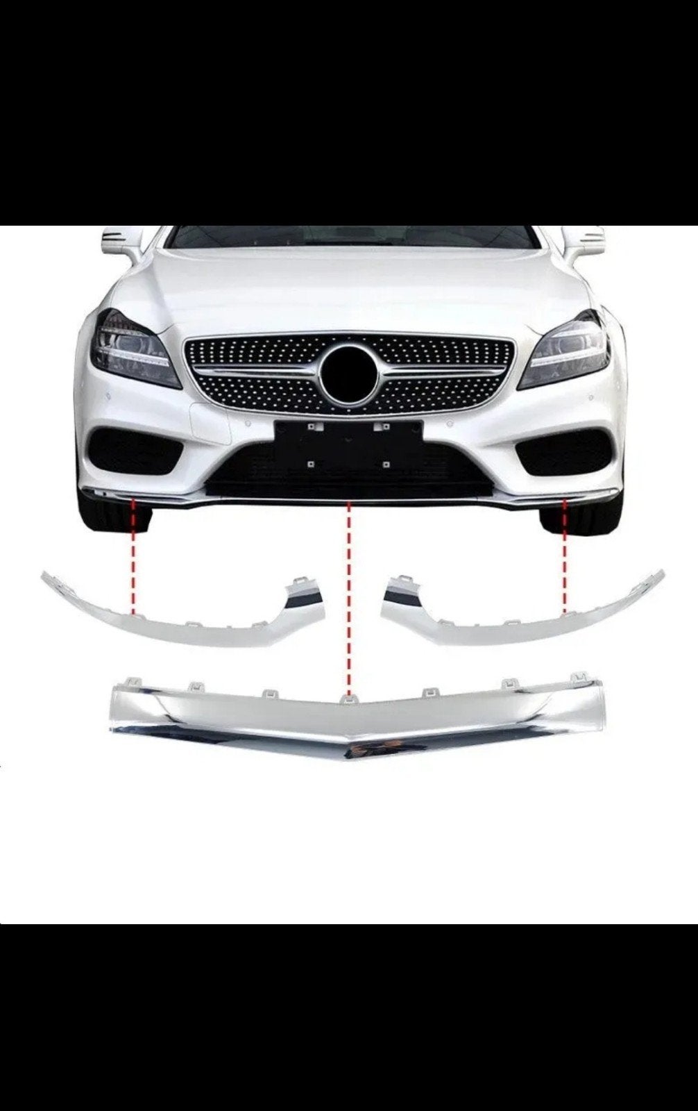 Pare choc chromé mercedes classe c w205, Neuf, Mercedes-Benz, Avant, Enlèvement ou Envoi