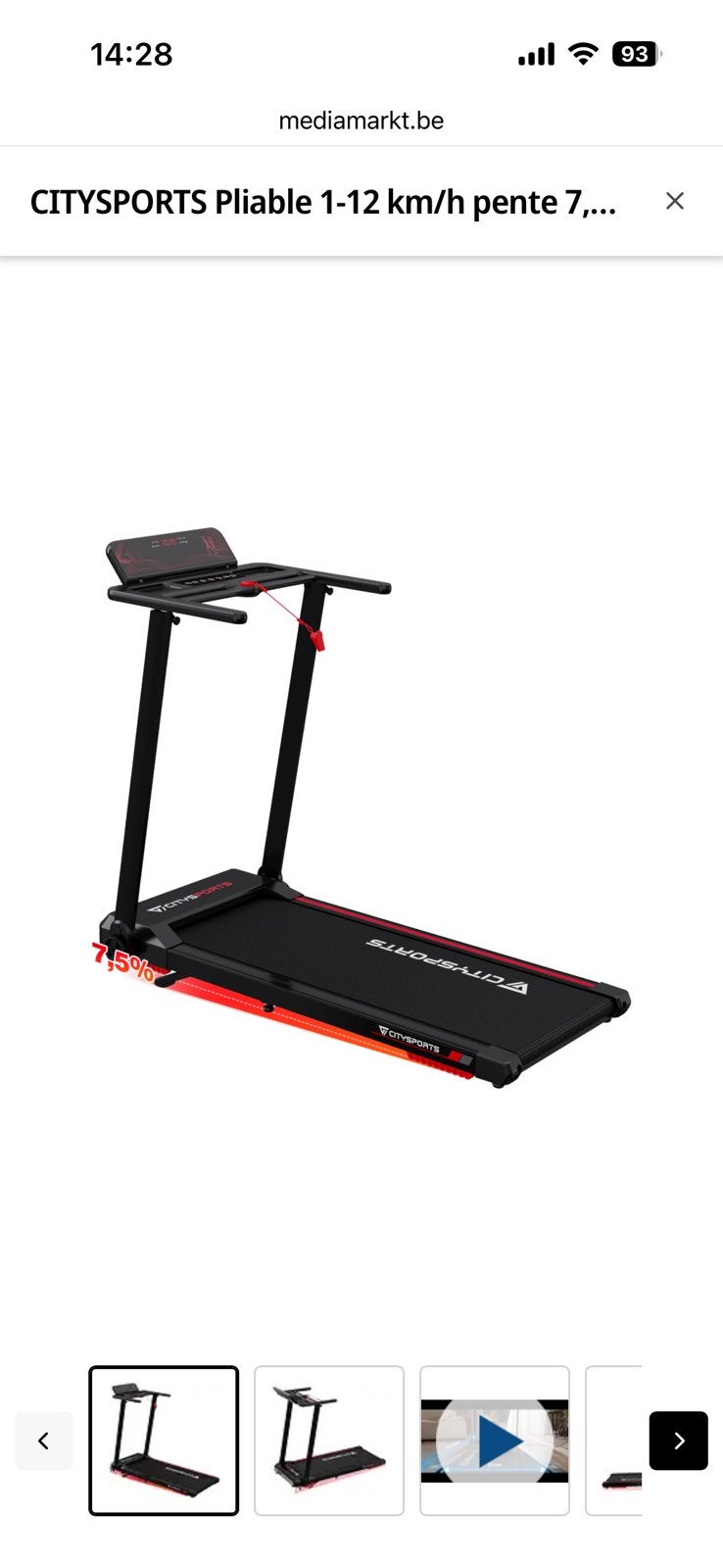 Tapis de course, Sports & Fitness, Enlèvement, Comme neuf