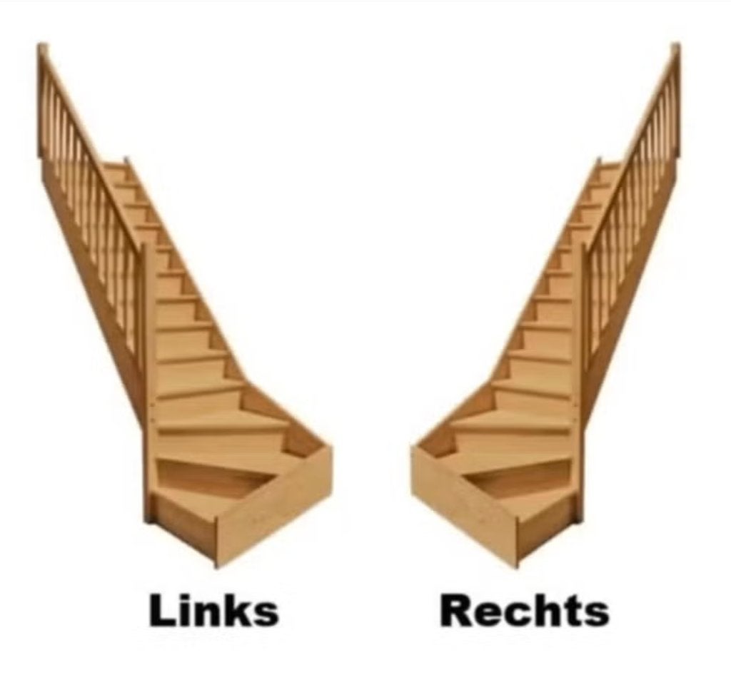 beuken trap 1/4 draai voorgemonteerd, Ophalen, Gebruikt, Trap