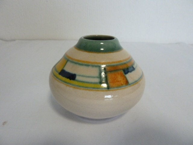 Keramiek vaasje(blokjesvaas)  Velsen KTP Holland  7cm, Antiek en Kunst, Ophalen of Verzenden