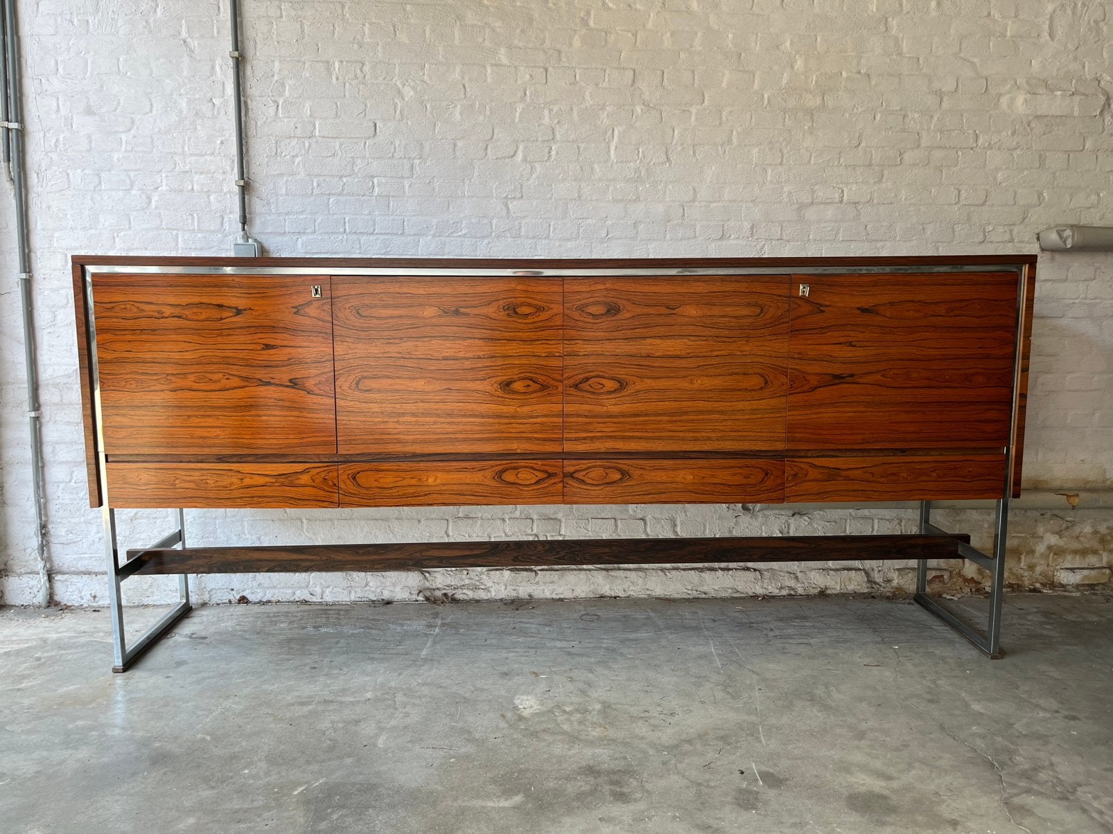 Vintage dressoir 1960, 25 à 50 cm, 200 cm ou plus, Moins de 100 cm, Autres essences de bois