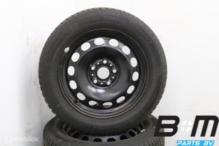 Org 16 inch velgen + winterbanden VW Golf 8 5Q0601027BQ, Gebruikt, 16 inch, Banden en Velgen, Personenwagen