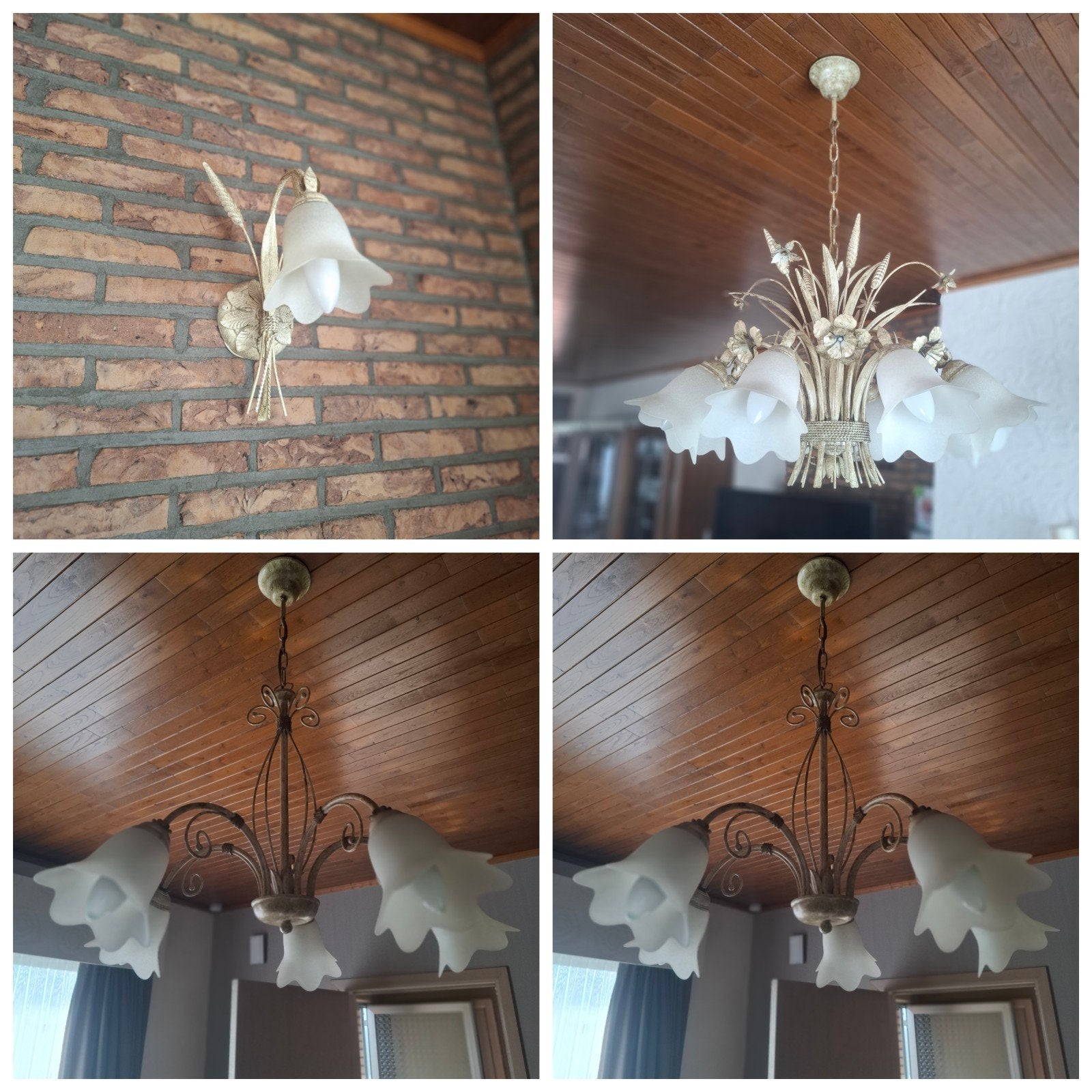 3 plafondlampen en 1 wandlamp, Maison & Meubles, Lampes | Lustres, Enlèvement