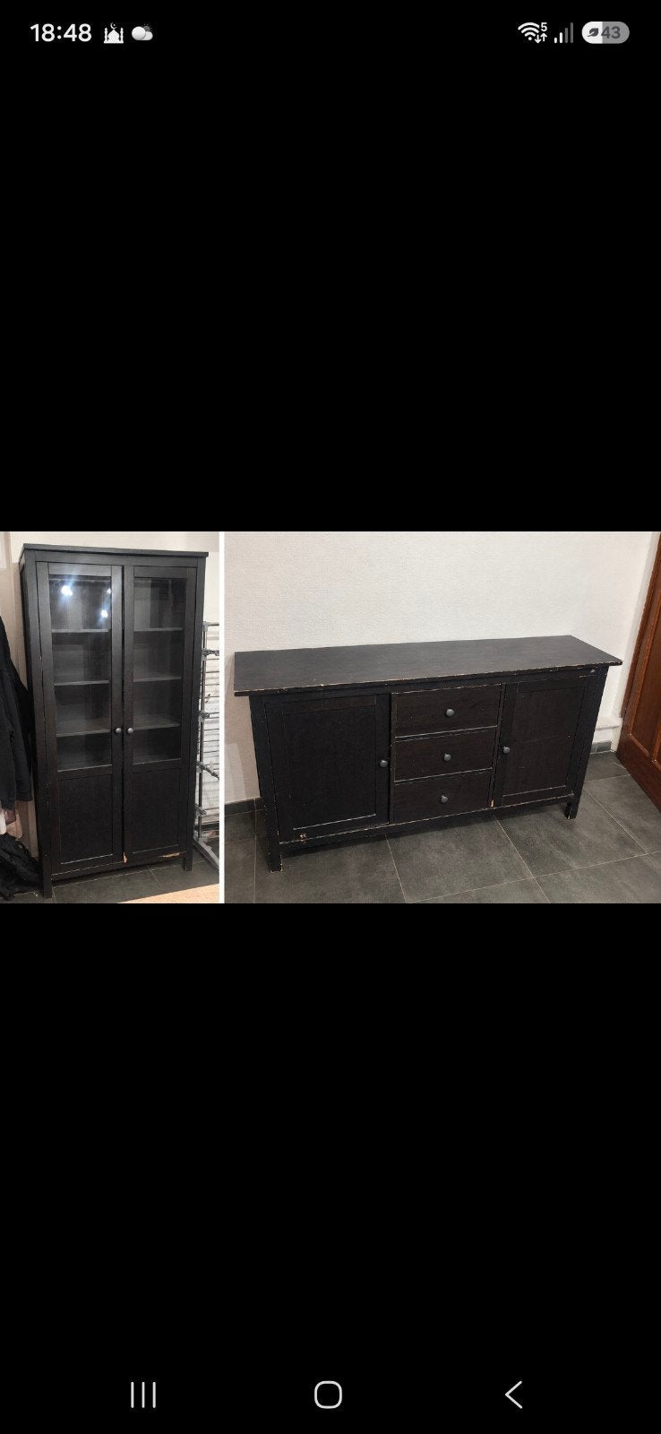 dressoir et vitrine ikea, Maison & Meubles, Enlèvement, Utilisé
