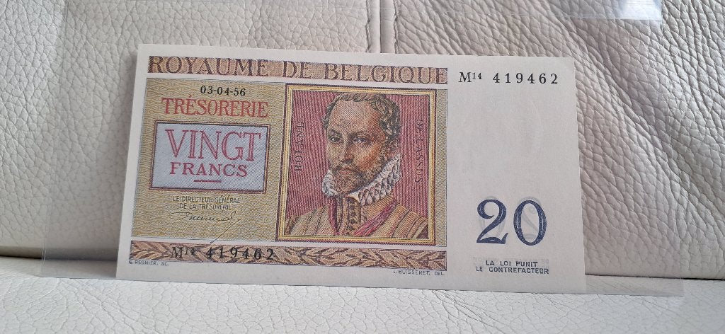 20 frank 1956 - Fdc biljet - Williot, Postzegels en Munten, Verzenden, Los biljet