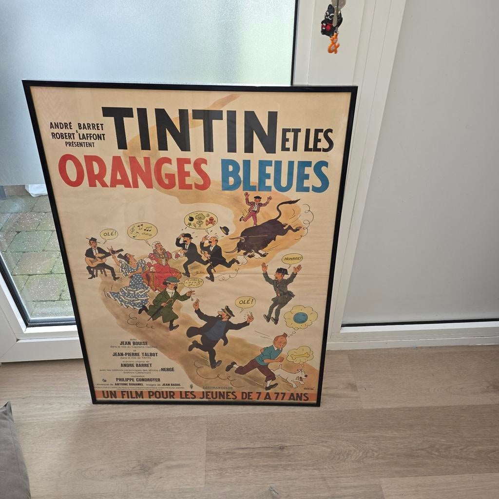 Zeldzame poster Tintin´ et les Oranges 1964, Ophalen of Verzenden
