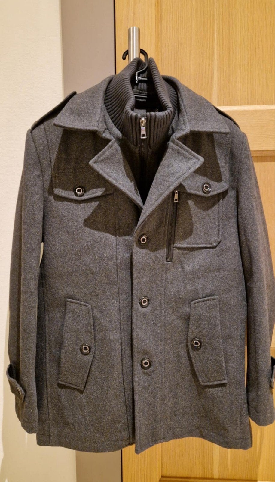 Herenmantel grijs ( Nieuw ), Kleding | Heren, Jassen | Winter, Ophalen of Verzenden, Nieuw, Grijs