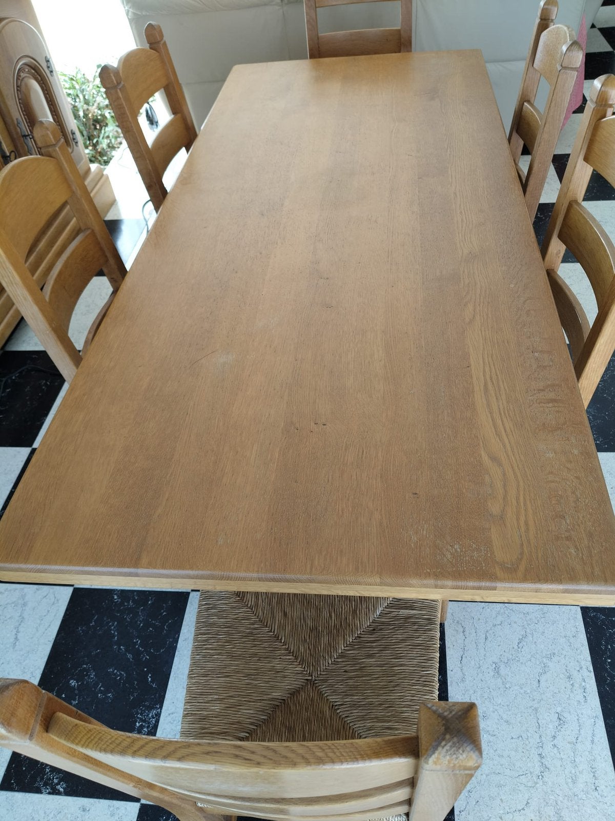 Eiken tafel eiken dressoirs eiken stoelen, Ophalen, Gebruikt
