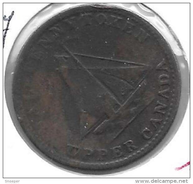 upper canada 1/2 penny token 1833, Postzegels en Munten, Munten | Amerika, Verzenden, Noord-Amerika, Losse munt