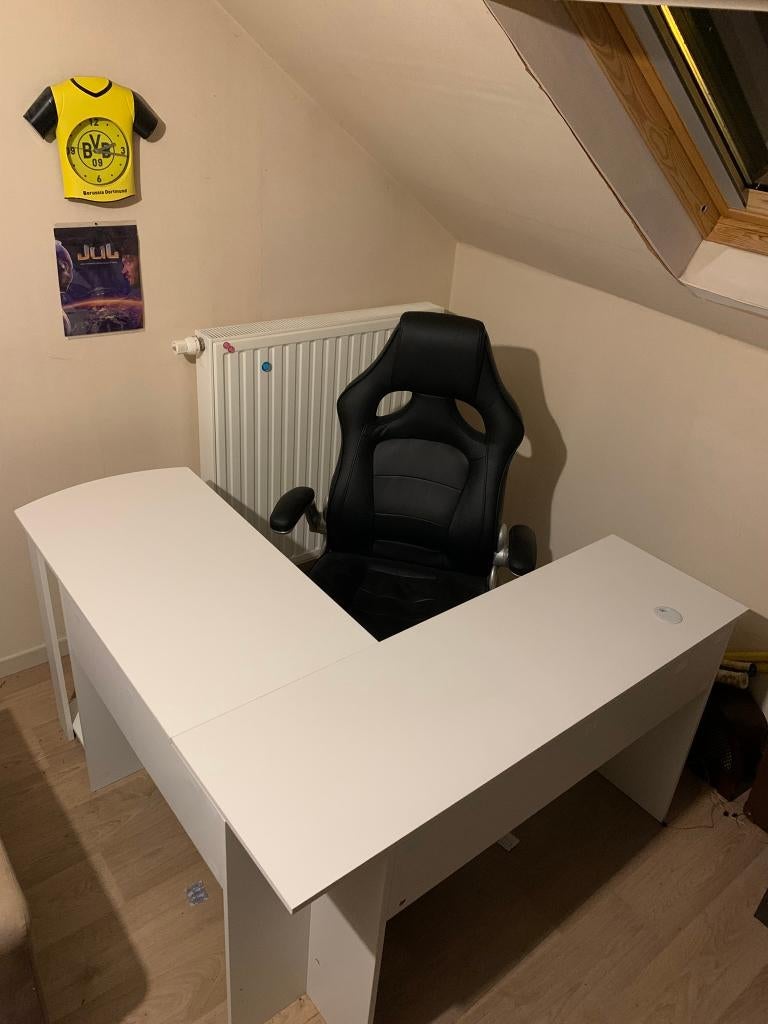 Wit hoekbureau, Huis en Inrichting, Bureaus, Ophalen, Gebruikt, Hoekbureau, Overige merken