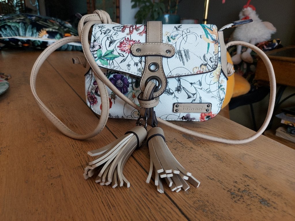 Leuk klein zomers handtasje met bloemen Tamaris, Handtassen en Accessoires, Tassen | Damestassen, Ophalen of Verzenden, Zo goed als nieuw