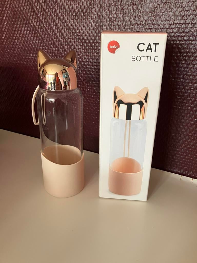 Gourde / bouteille en verre chat, Enlèvement ou Envoi, Comme neuf
