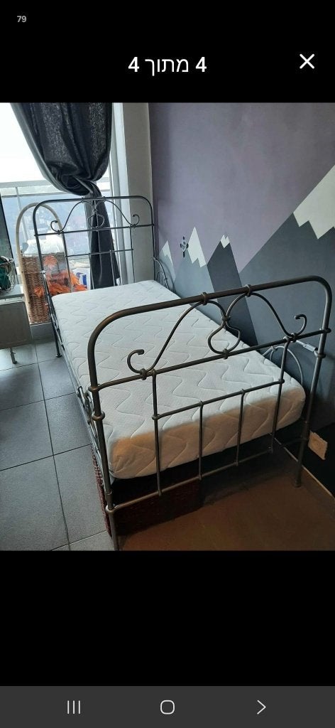 Gietijzeren kinderbed 70 x 140 cm - vintage stijl, Huis en Inrichting, Slaapkamer | Bedden, Ophalen, Eenpersoons, Vintage, Zo goed als nieuw