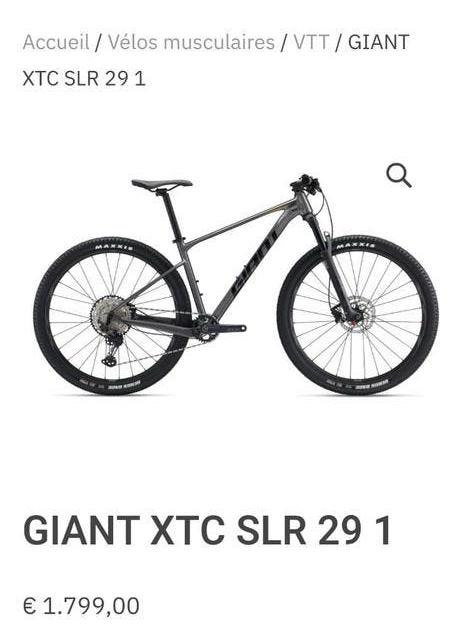 Vélo de route - Giant XTC SLR 29 1, Enlèvement, Comme neuf, Giant