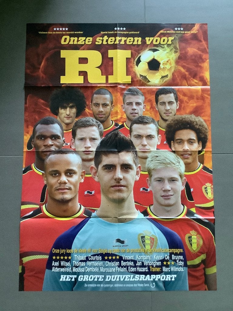 Grote poster Rode Duivels WK2014, Ophalen of Verzenden, Zo goed als nieuw, Poster, Plaatje of Sticker