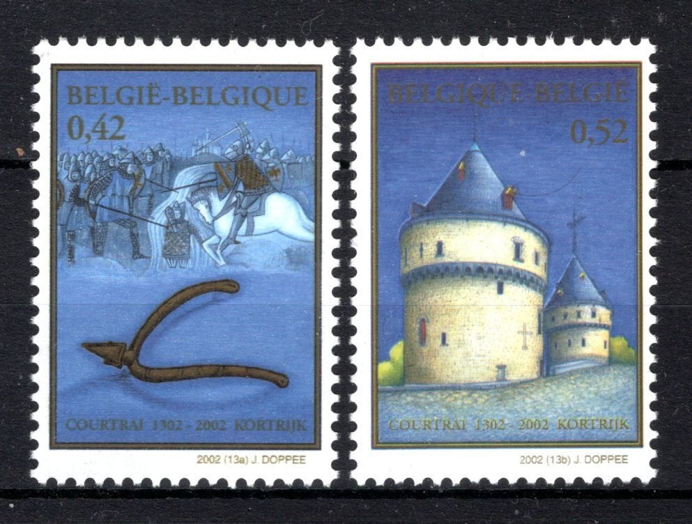 3088/3089 MNH** 2002 - 700 jaar Guldensporenslag in Kortrijk, Postzegels en Munten, Verzenden, Postfris, Postfris