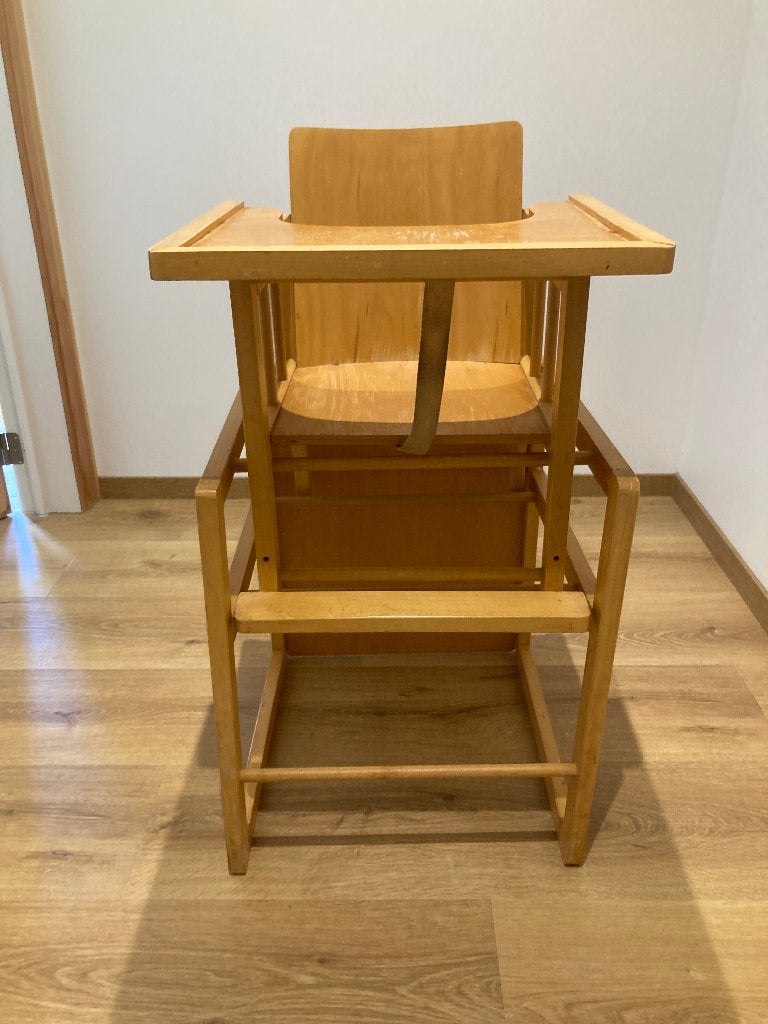 Chaise haute enfant en bois, Enlèvement, Utilisé, Réducteur de chaise