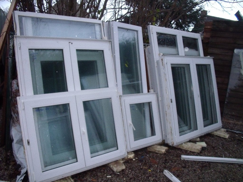 fenêtres et portes à double vitrage en PVC d'occasion, Bricolage & Construction, Enlèvement, Utilisé, Synthétique, Vitre comprise
