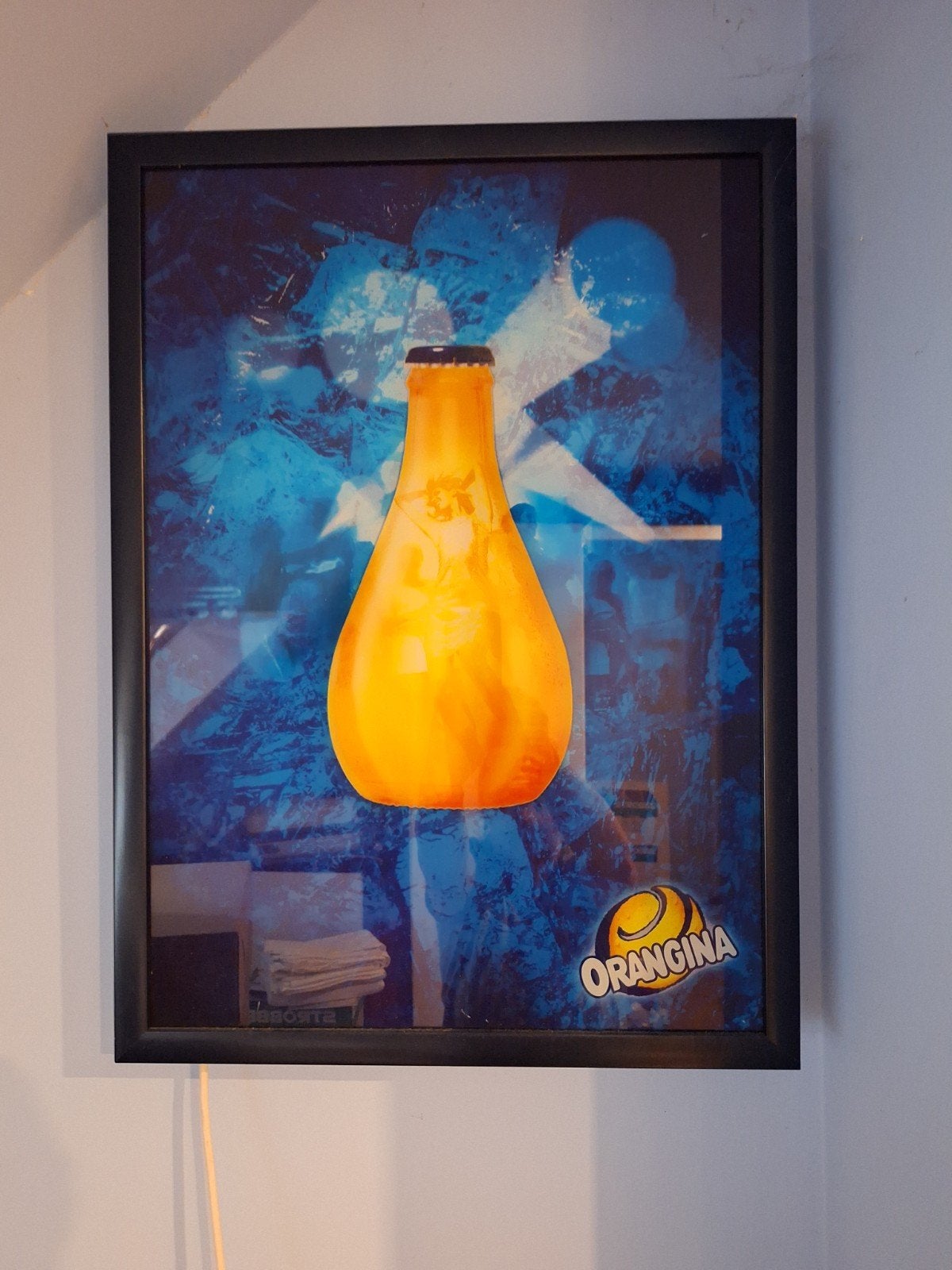 Vintage Orangina reclamebord/lichtbak, Enlèvement