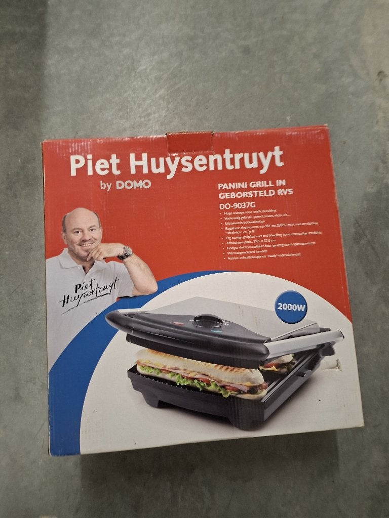 Panini en grill in geborsteld RVS, Electroménager, Enlèvement, Neuf, Gril de table