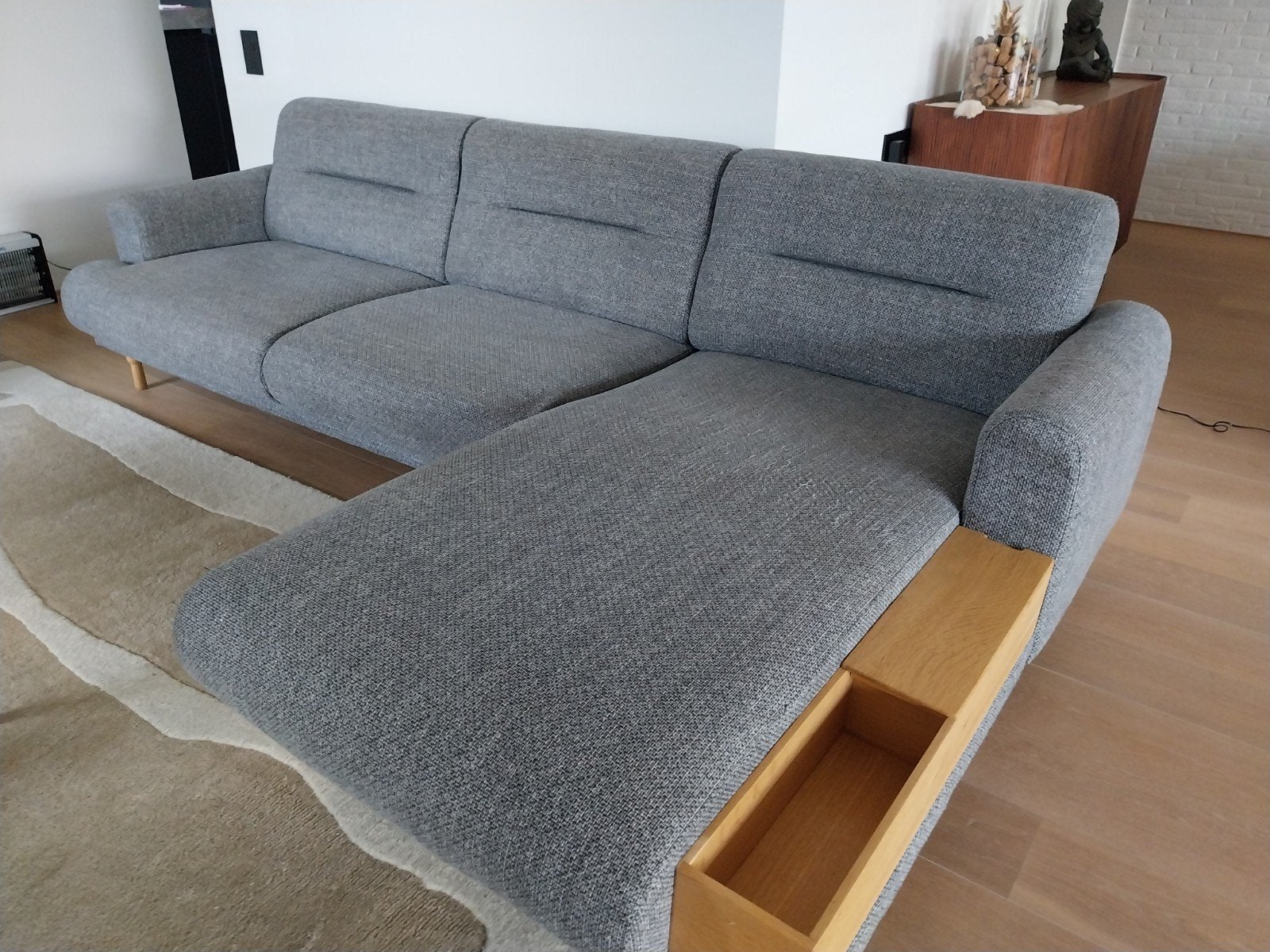 Zitbank met chaisse longue, Ophalen