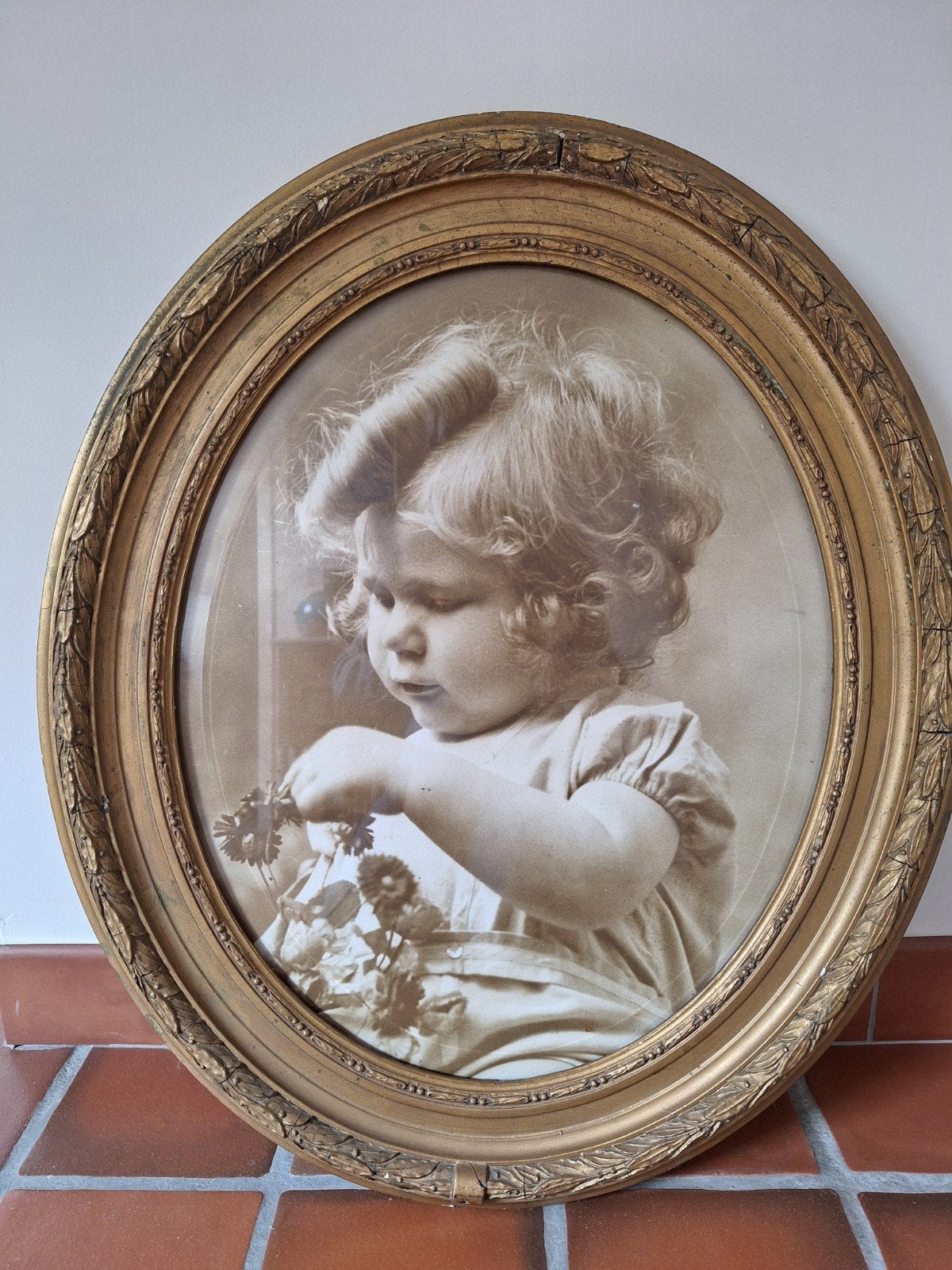 Antiek kader met portret, Antiquités & Art, Antiquités | Accessoires de maison, Enlèvement