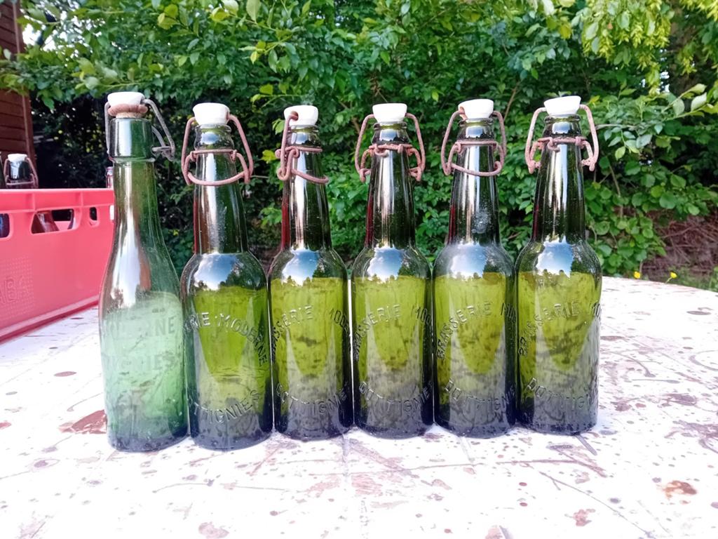 Oude vintage bierflessen brouwerij Moderne Dottignies, Verzamelen, Ophalen of Verzenden