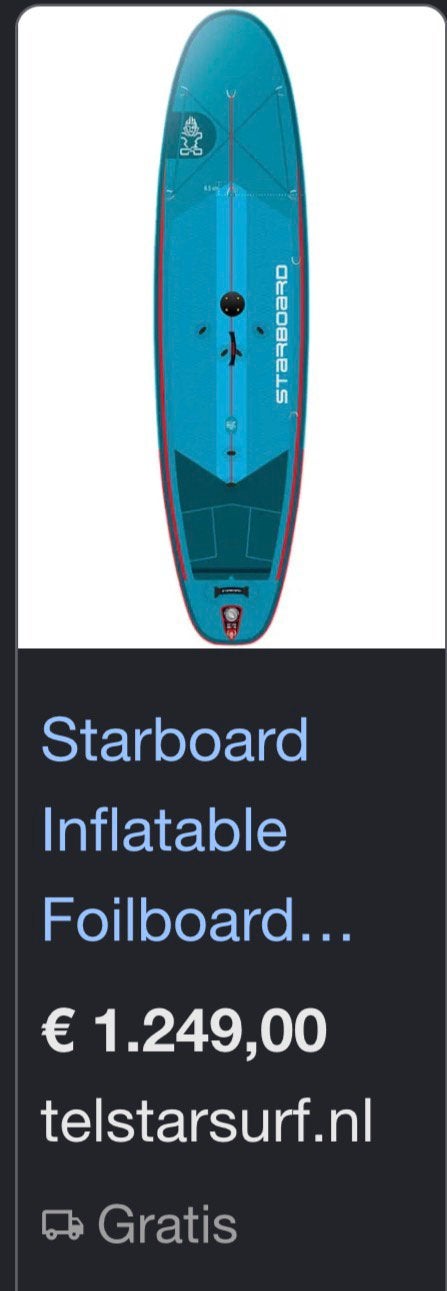 Starboard sup windsurf opblaasbaar, Watersport en Boten, Ophalen, Zo goed als nieuw