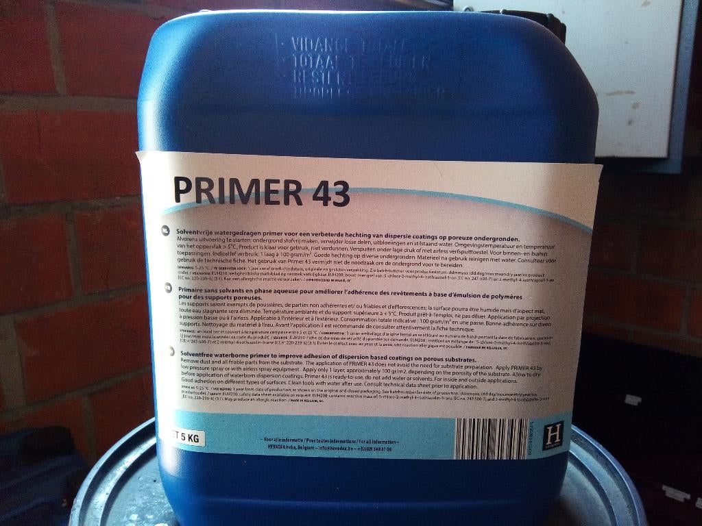 Bouteille scellée Hevadex Primer 43 5 L ou 10 L, Enlèvement ou Envoi, Neuf, Autres matériaux, 15 m² ou plus