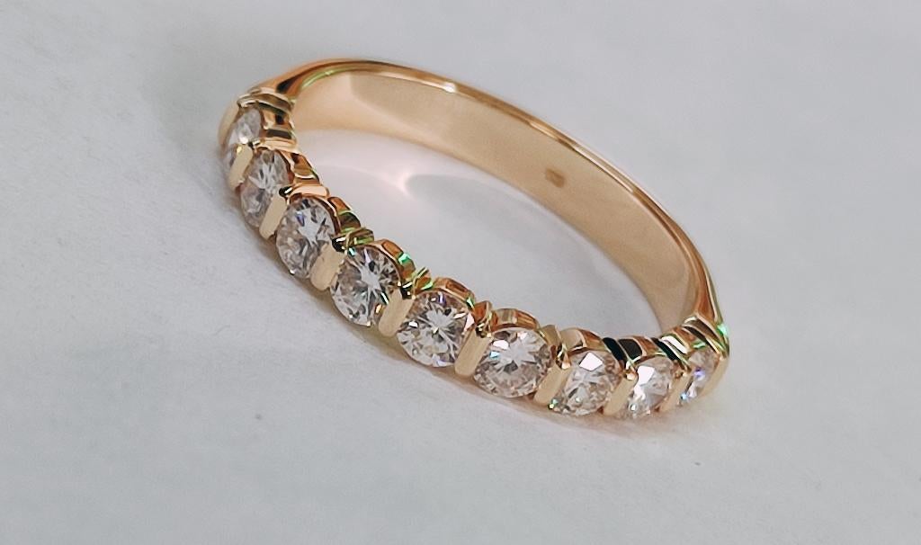 Gouden verlovingsring met diamanten 0,63kt, Bijoux, Sacs & Beauté, Bagues, Enlèvement ou Envoi, Femme ou Homme, Or, Comme neuf