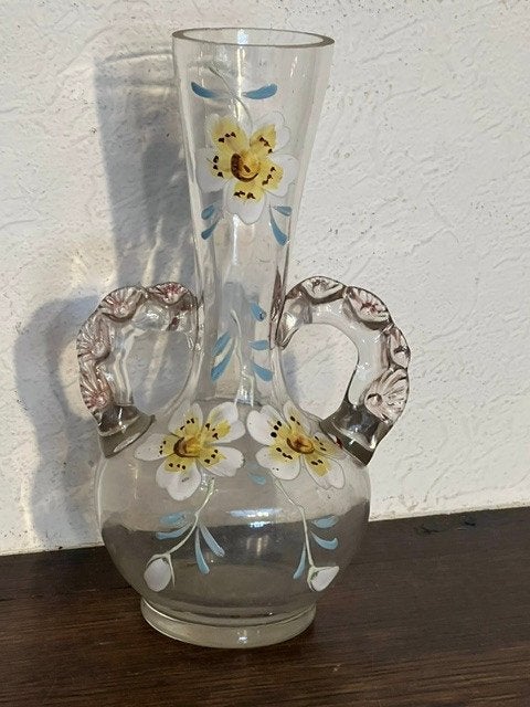 Vase en verre avec fleurs émaillées, Enlèvement
