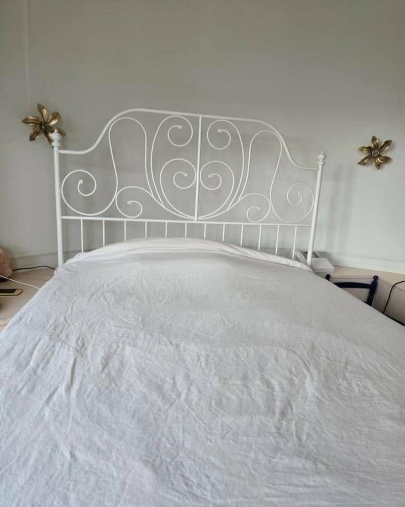 Bed 160x200cm (frame + lattenbodem), Huis en Inrichting, Slaapkamer | Bedden, Ophalen, Ikea bed, Gebruikt, Wit