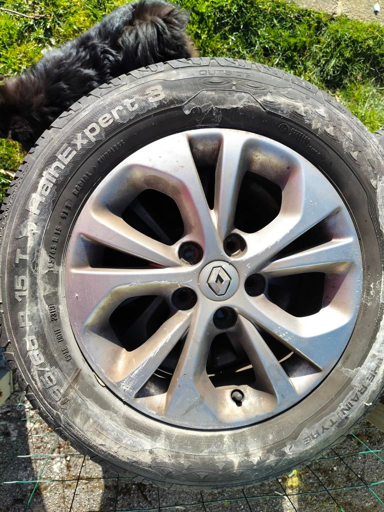 Lot de 4 pneus 195/65 R15 sur jantes Renault, Ophalen