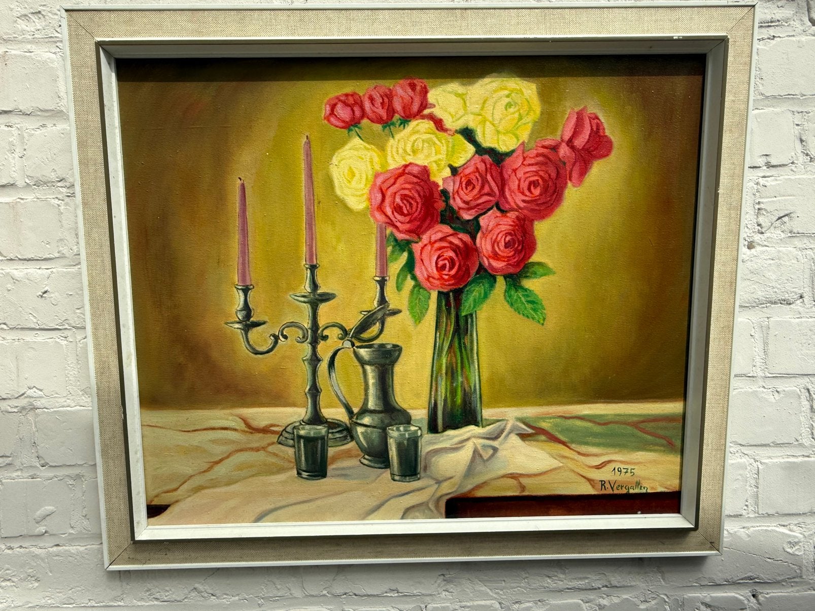 Schilderij in kader, acryl verf, Antiek en Kunst, Ophalen