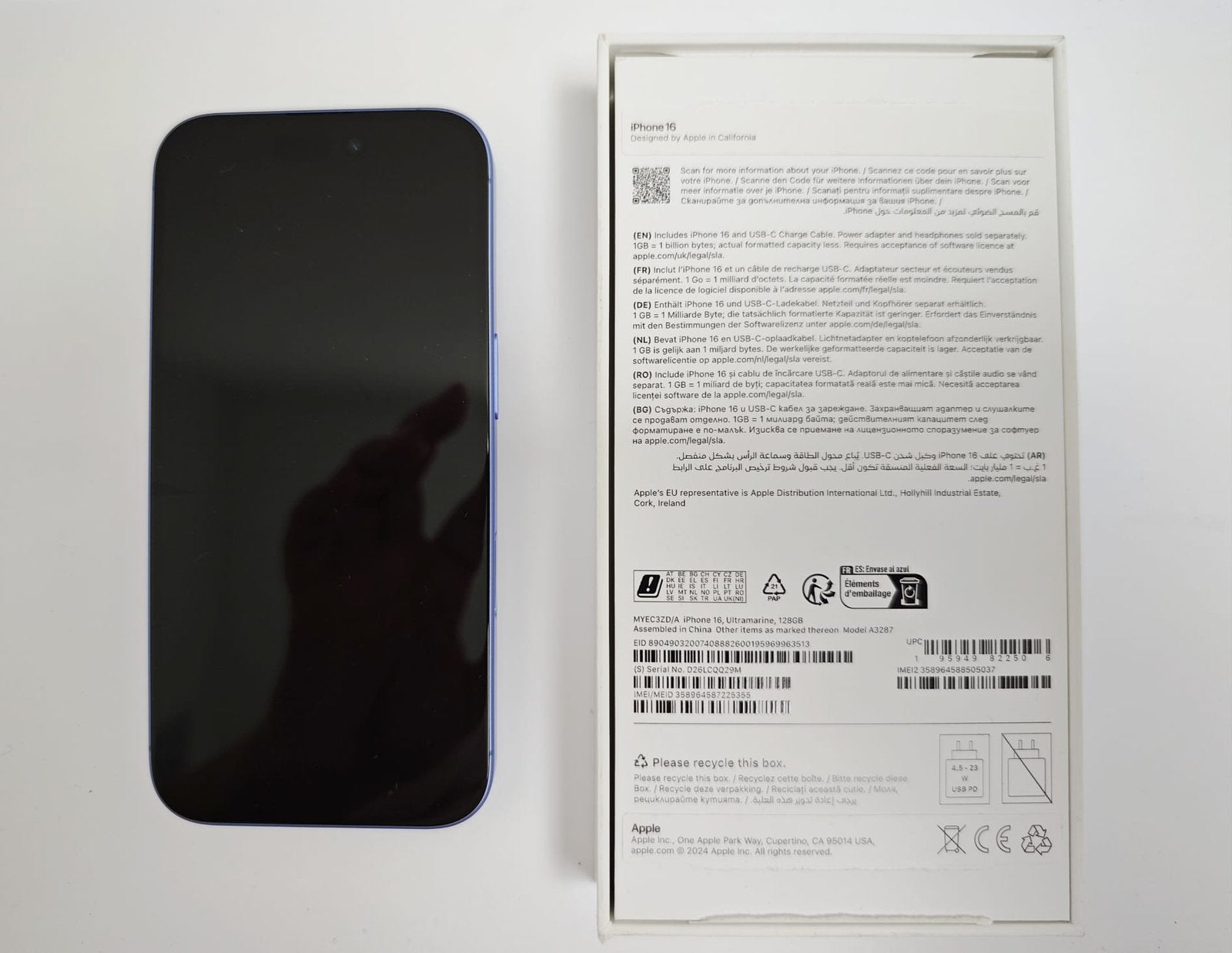 iPhone 16 - 128 Go - Parfait état, Télécoms, Protection intégrale, IPhone 16, Comme neuf, Enlèvement