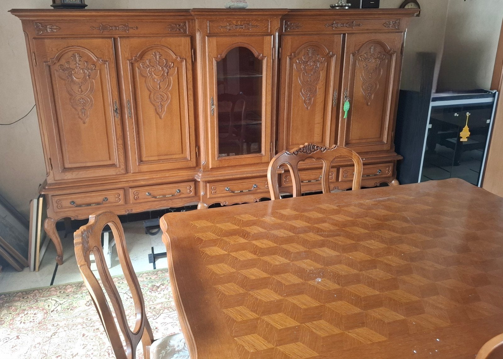 Massief eiken Louis XV eetkamer, Maison & Meubles, Armoires | Dressoirs, Enlèvement