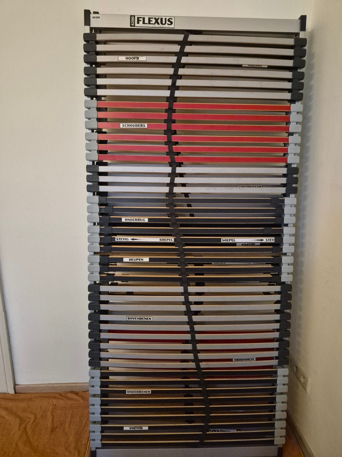 Twee lattenbodems Flexus 90x200, Ophalen, Gebruikt, 90 cm, Bedbodem
