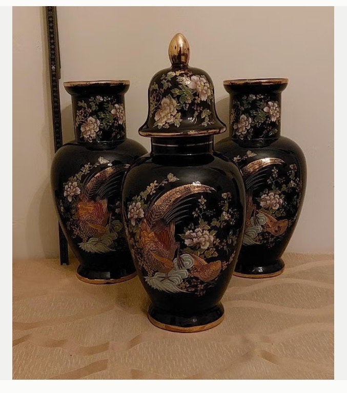 set de 3 vases chinois made Italy, Antiquités & Art, Enlèvement